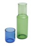 Main View - Click To Enlarge - BLOCK DESIGN - Duo Tone Glass Carafe — Green/Blue
