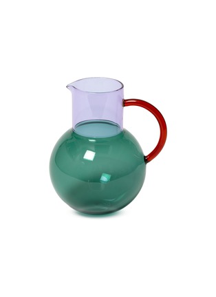 Main View - Click To Enlarge - BLOCK DESIGN - Large Pablo Glass Jug — Teal/Lilac