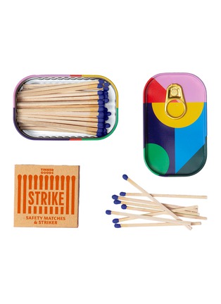 Main View - Click To Enlarge - BLOCK DESIGN - Tinned Goods Strike Safety Matches & Striker