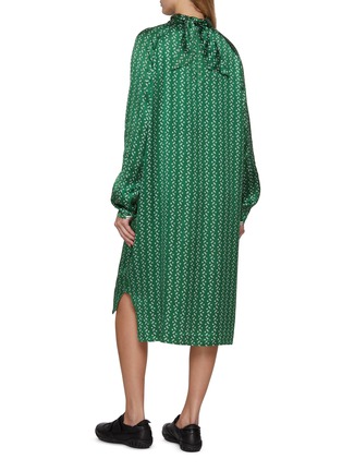 Back View - Click To Enlarge - LACOSTE - Printed Scarf Neck Dress