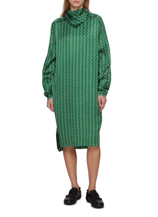 Main View - Click To Enlarge - LACOSTE - Printed Scarf Neck Dress