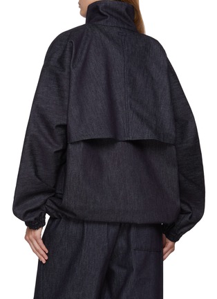 Back View - Click To Enlarge - LACOSTE - High Neck Dark Wash Denim Jacket