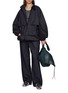 Figure View - Click To Enlarge - LACOSTE - High Neck Dark Wash Denim Jacket