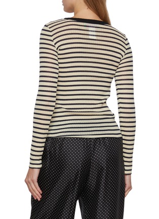 Back View - Click To Enlarge - LA FETICHE - Jackie Raye Long Sleeve Striped Cotton Knit Top
