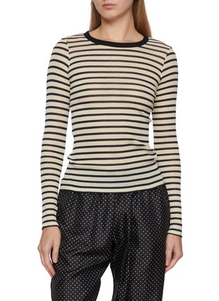 Main View - Click To Enlarge - LA FETICHE - Jackie Raye Long Sleeve Striped Cotton Knit Top