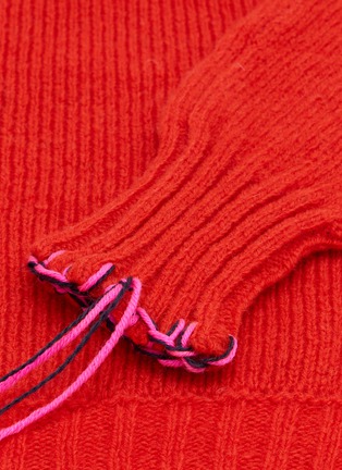 Detail View - Click To Enlarge - LA FETICHE - Rose Wool Knit Scarf