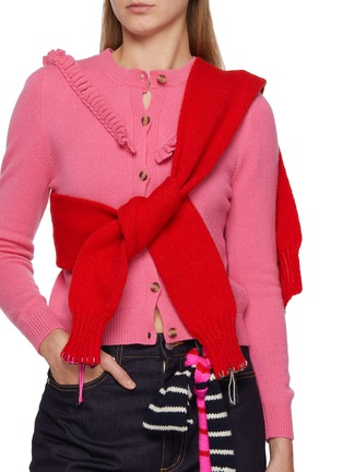Figure View - Click To Enlarge - LA FETICHE - Rose Wool Knit Scarf