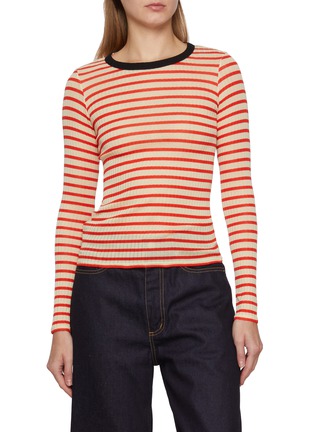 Main View - Click To Enlarge - LA FETICHE - Jackie Raye Long Sleeve Striped Cotton Knit Top