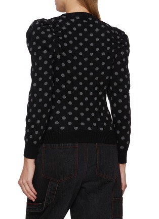 Back View - Click To Enlarge - LA FETICHE - Hana Reversible Spot V-Neck Wool Knit Sweater