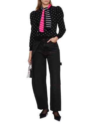 Figure View - Click To Enlarge - LA FETICHE - Hana Reversible Spot V-Neck Wool Knit Sweater