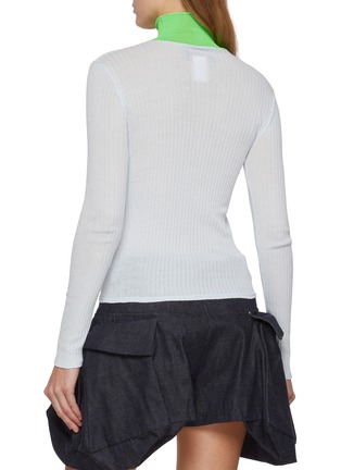 Back View - Click To Enlarge - LA FETICHE - Frederique Long Sleeve Ribbed Cotton Top