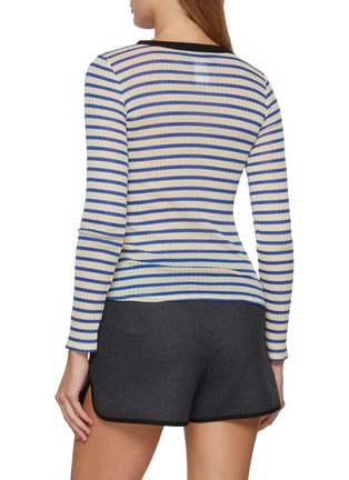 Back View - Click To Enlarge - LA FETICHE - Jackie Raye Striped Long Sleeve Cotton Top