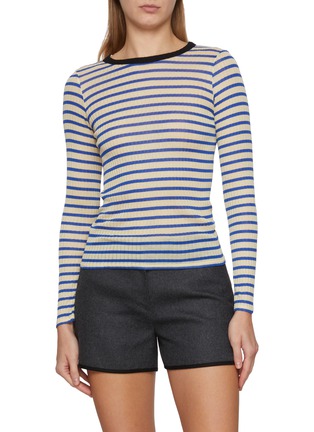 Main View - Click To Enlarge - LA FETICHE - Jackie Raye Striped Long Sleeve Cotton Top