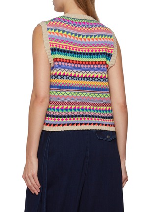 Back View - Click To Enlarge - LA FETICHE - Sarah Graphic Fair Isle Wool Knit Vest