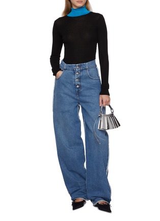 Figure View - Click To Enlarge - LA FETICHE - Frederique Long Sleeve Ribbed Cotton Top