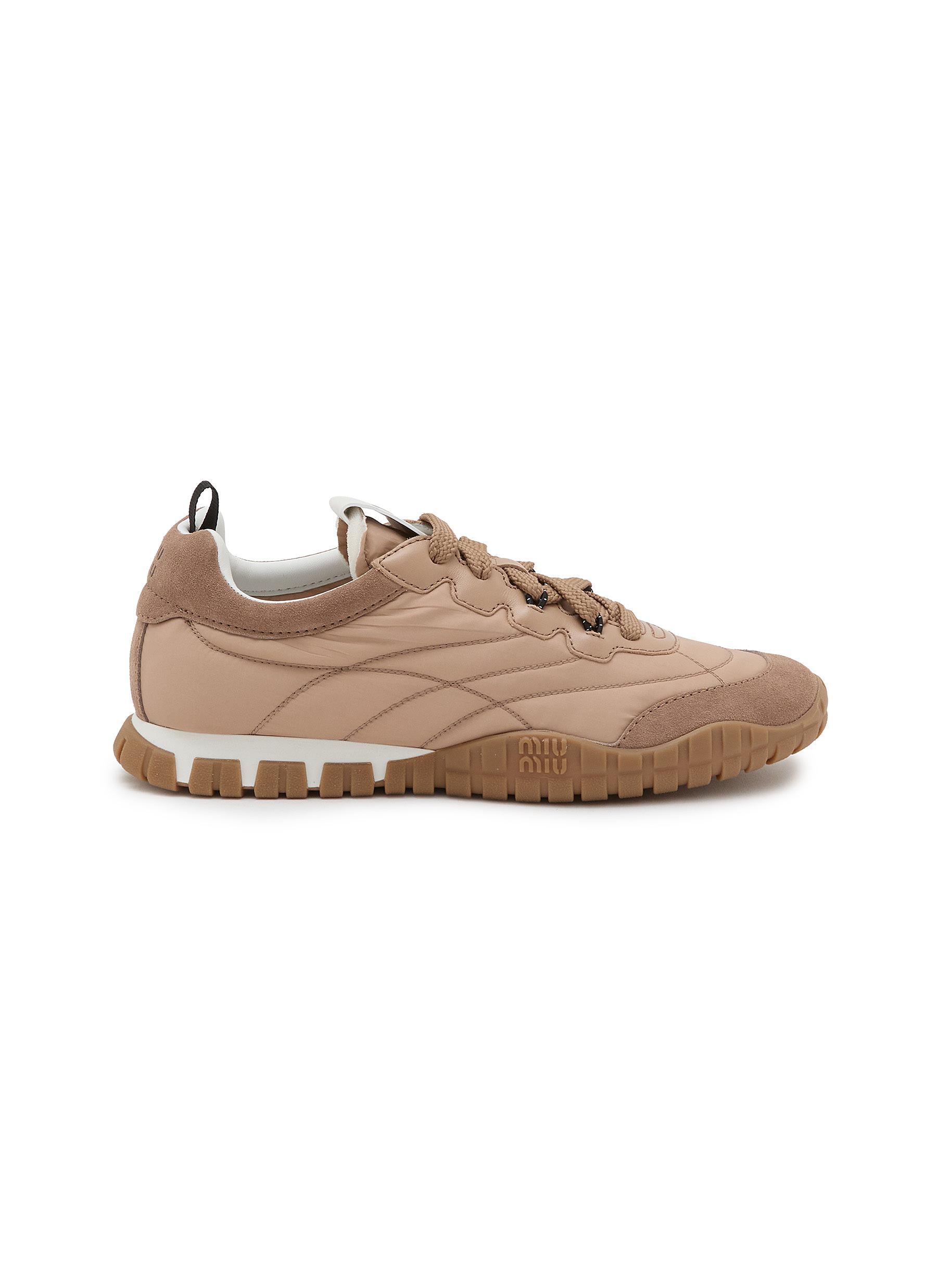 MIU MIU | Tyre Technical Fabric Suede Sneakers | Women | Lane Crawford