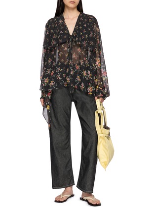 Figure View - Click To Enlarge - BEAUTIFUL PEOPLE - Double Ended Flower Print Ruffle Blouse