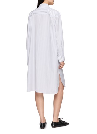 Back View - Click To Enlarge - BEAUTIFUL PEOPLE - Double Front Striped Cotton Shirt Dress