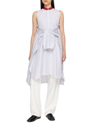 Figure View - Click To Enlarge - BEAUTIFUL PEOPLE - Double Front Striped Cotton Shirt Dress