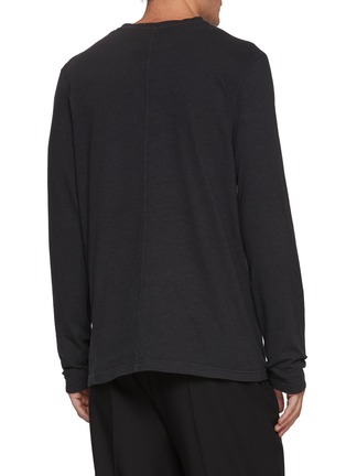 Back View - Click To Enlarge - THE ROW - Leon Long Sleeve Cotton Jersey Top