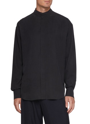 Main View - Click To Enlarge - THE ROW - Gram Band Collar Sanded Silk Shirt
