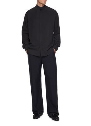 Figure View - Click To Enlarge - THE ROW - Gram Band Collar Sanded Silk Shirt