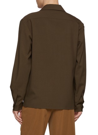 Back View - Click To Enlarge - THE ROW - Kanta Slit Pocket Wool Shirt