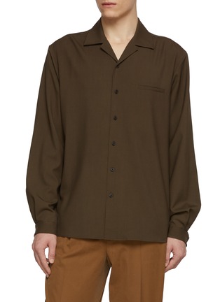 Main View - Click To Enlarge - THE ROW - Kanta Slit Pocket Wool Shirt