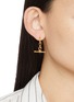 Front View - Click To Enlarge - MISSOMA - Ridge T-bar Drop Hoop Earrings