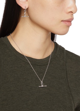 Figure View - Click To Enlarge - MISSOMA - Ridge T-bar Drop Hoop Earrings