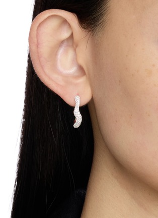 Front View - Click To Enlarge - MISSOMA - Molten Snow Small Hoop Earrings