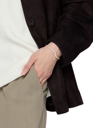 Front View - Click To Enlarge - MISSOMA - Molten Snow Ripple Hinged Bangle