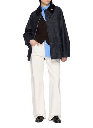 Figure View - Click To Enlarge - BARBOUR - X Levi's Oversized Bedale Waxed Cotton Jacket