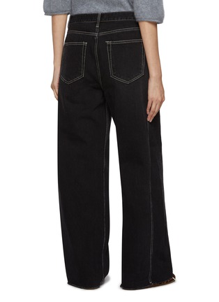 Back View - Click To Enlarge - R2W - Webby Side Panel Wide Leg Denim Jeans