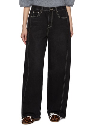 Main View - Click To Enlarge - R2W - Webby Side Panel Wide Leg Denim Jeans