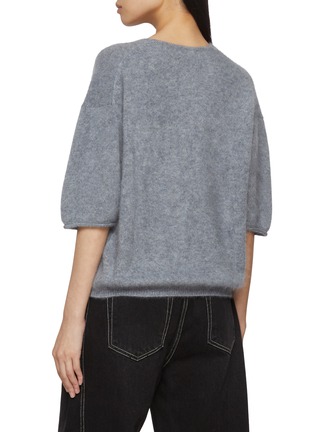 Back View - Click To Enlarge - R2W - Elan V-Neck Brushed Cashmere Knit Sweater