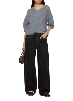 Figure View - Click To Enlarge - R2W - Elan V-Neck Brushed Cashmere Knit Sweater