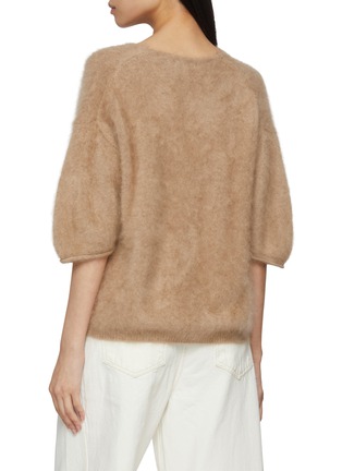 Back View - Click To Enlarge - R2W - Elan V-Neck Brushed Cashmere Knit Sweater