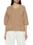 Main View - Click To Enlarge - R2W - Elan V-Neck Brushed Cashmere Knit Sweater