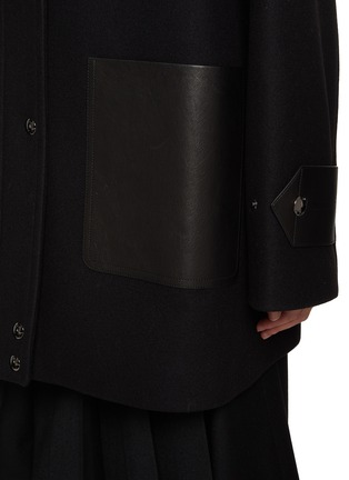  - R2W - Reuben Leather Patch Wool Cashmere Half Coat