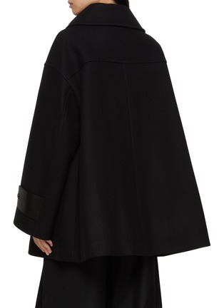 Back View - Click To Enlarge - R2W - Reuben Leather Patch Wool Cashmere Half Coat