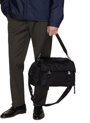 Front View - Click To Enlarge - PRADA - Explore Re-Nylon Leather Crossbody Bag