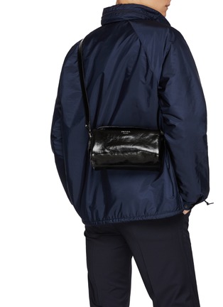 Front View - Click To Enlarge - PRADA - Embossed Logo Leather Shoulder Bag