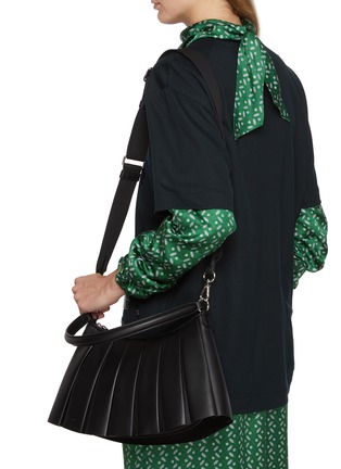 Front View - Click To Enlarge - LACOSTE BAGS - Medium Lenglen Leather Shoulder Bag