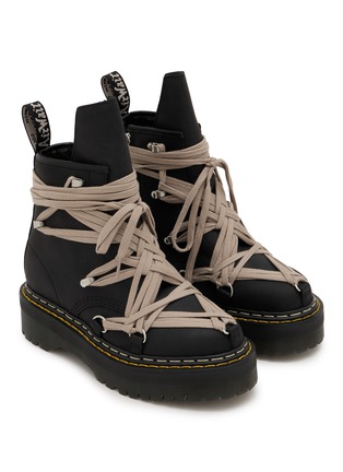 Detail View - Click To Enlarge - RICK OWENS  - x Dr. Martens 1460 Megalace Leather Boots
