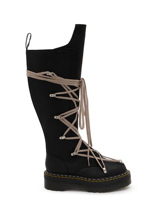 Main View - Click To Enlarge - RICK OWENS  - x Dr. Martens 1B60 Pentalace Leather Tall Boots
