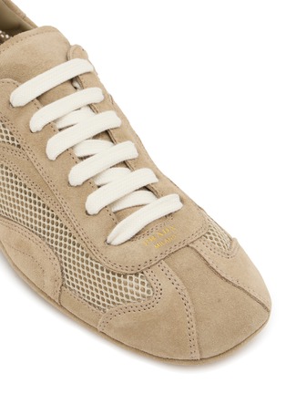 Detail View - Click To Enlarge - PRADA - Montecarlo Suede Women's Sneakers