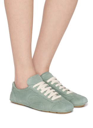 Figure View - Click To Enlarge - PRADA - Montecarlo Suede Women's Sneakers