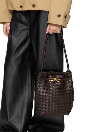 Front View - Click To Enlarge - BOTTEGA VENETA - Small Andiamo Intrecciato Leather Bucket Bag