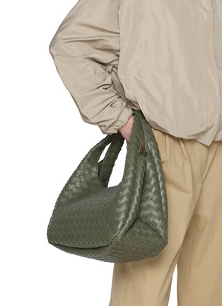 Figure View - Click To Enlarge - BOTTEGA VENETA - Campana Intrecciato Leather Shoulder Bag